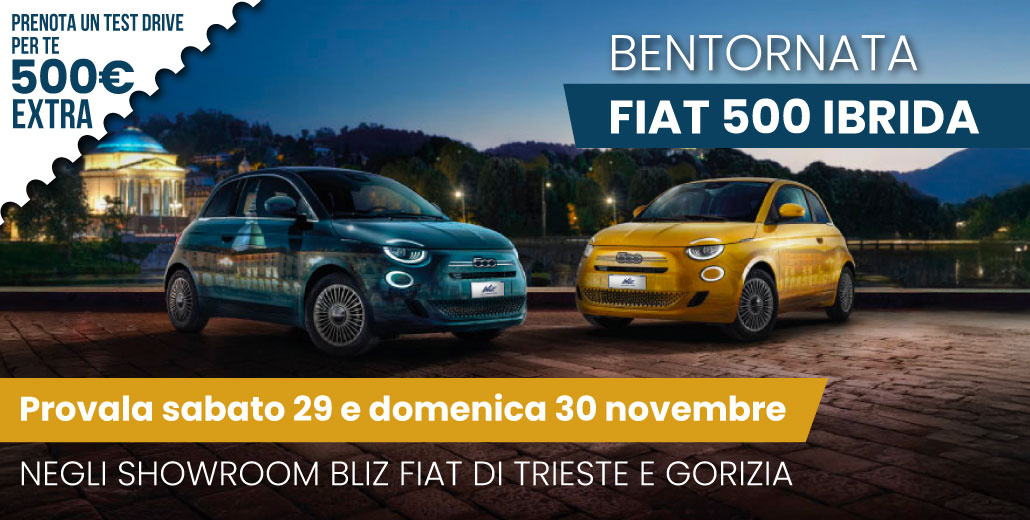 Bentornata Fiat 500 Ibrida | Porte aperte 29 e 30 novembre