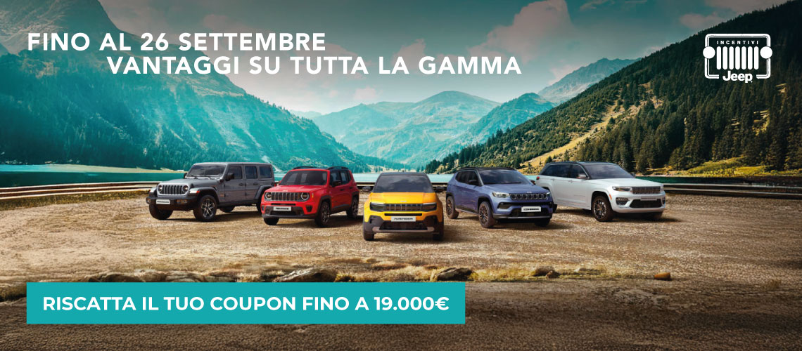 APPROFITTA DEGLI INCENTIVI JEEP SU TUTTA LA GAMMA
