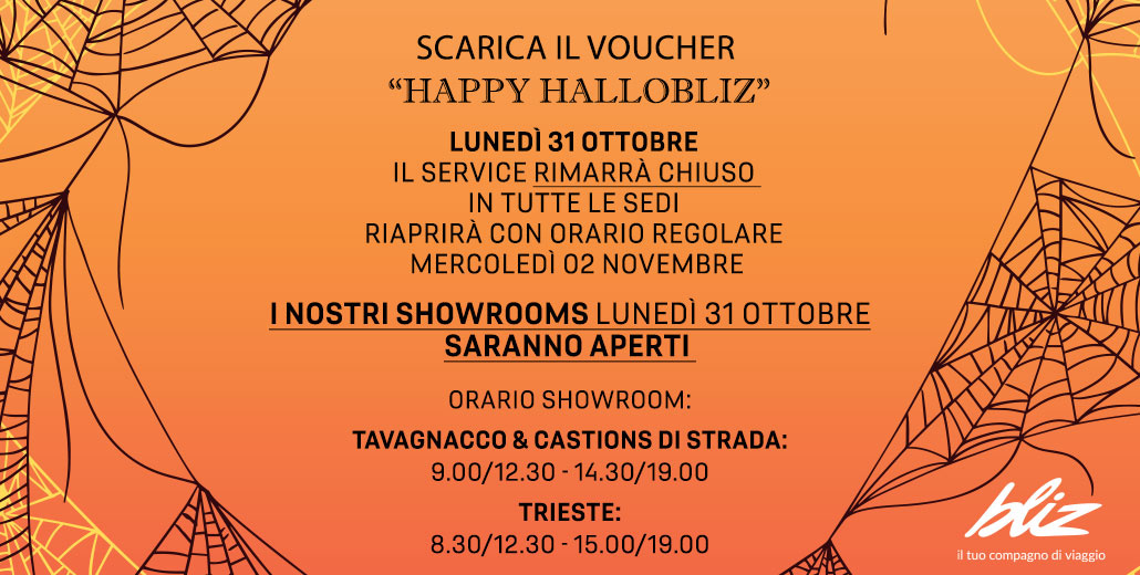 Chiusura Service Lunedì 31 ottobre 2022