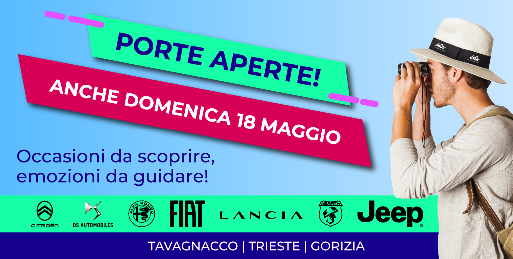 Showroom aperti anche domenica 18 maggio!