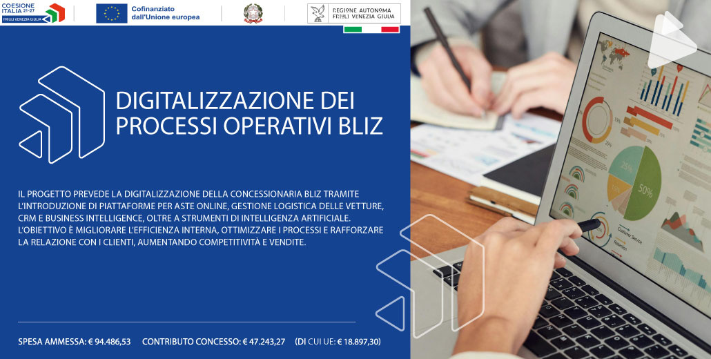 Bliz accelera sul futuro: al via il progetto di digitalizzazione con il supporto dell'Unione Europea e della Regione FVG