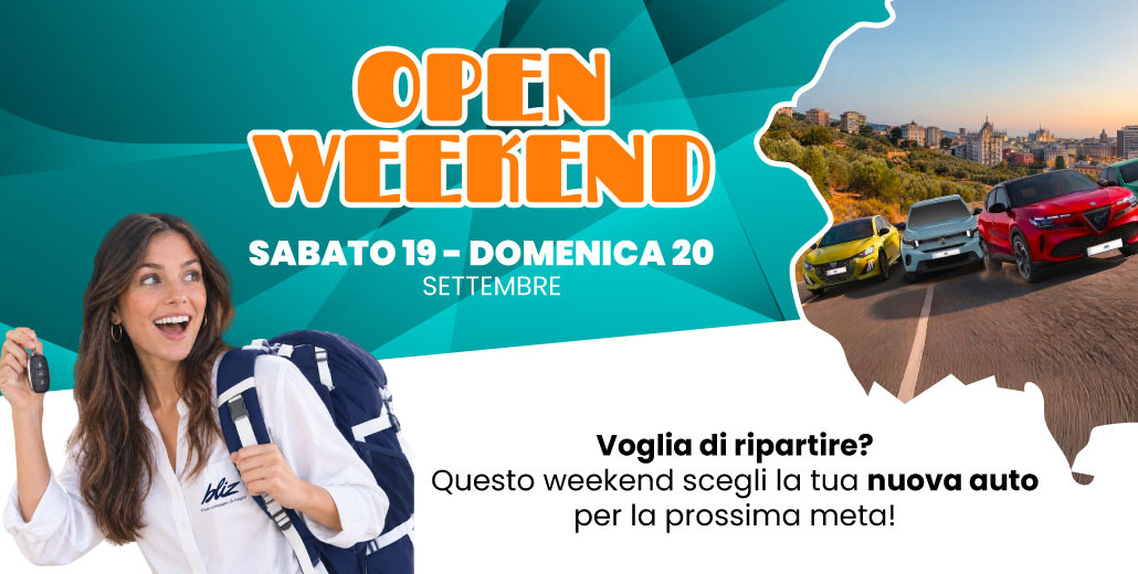 Open Weekend Sabato 19 e Domenica 20 settembre!