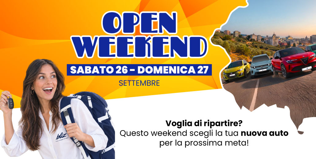 Open Weekend Sabato 26 e Domenica 27 settembre!
